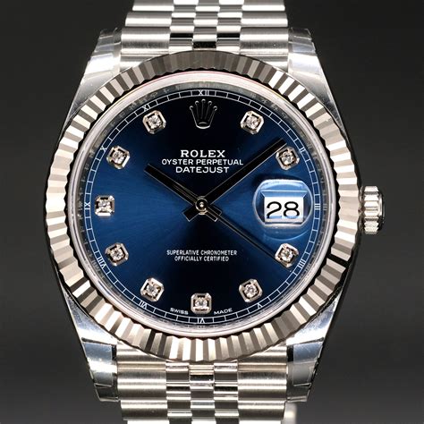 blue rolex datejust|rolex datejust blue face 41mm.